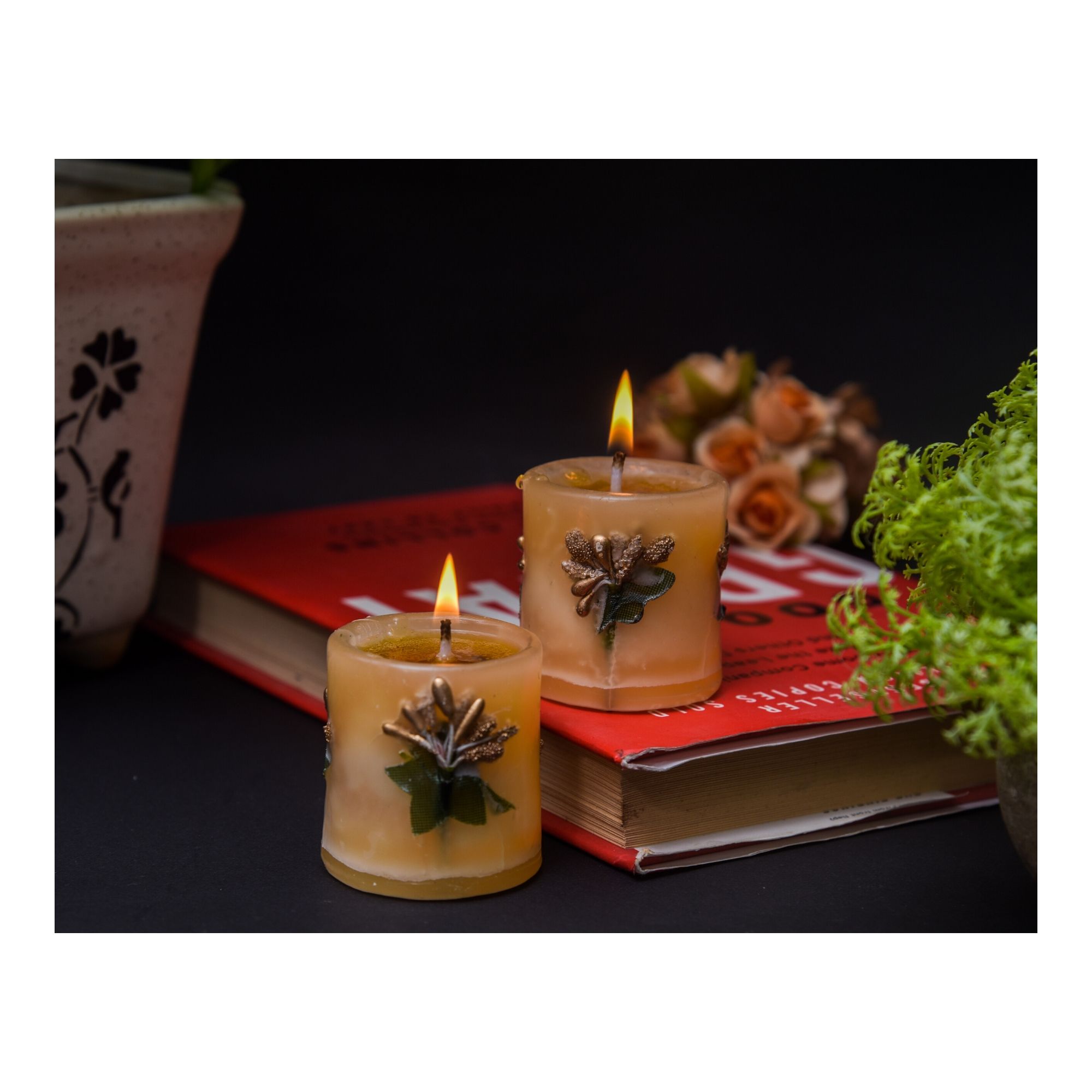 Orange Cylinder Candle - Image 2