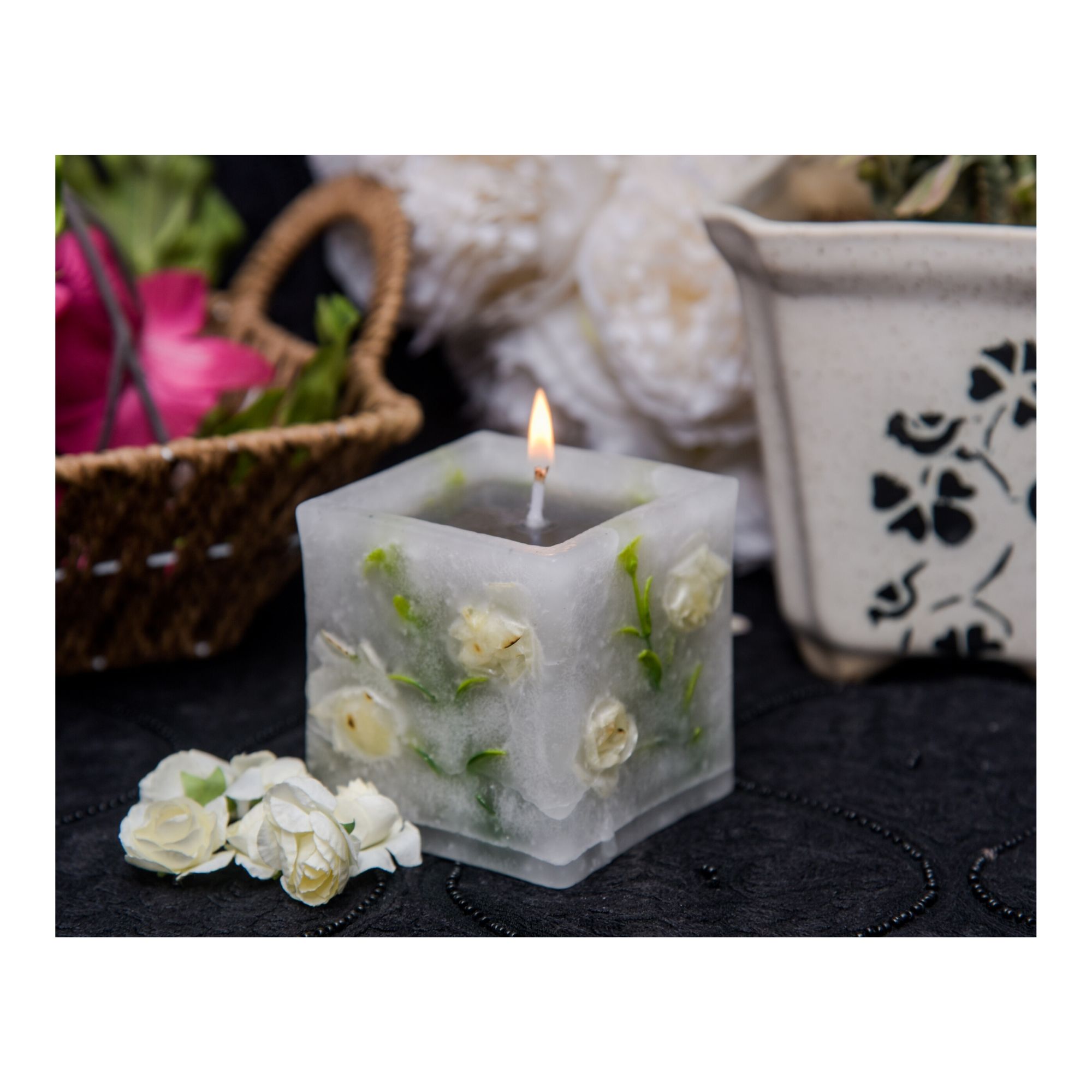 Black Orchid Square Candle - Image 2