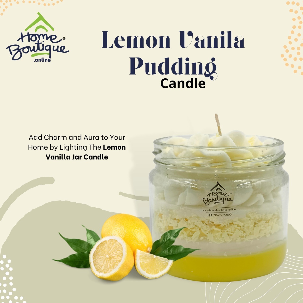 Lemon Vanilla Jar Candle - Image 2