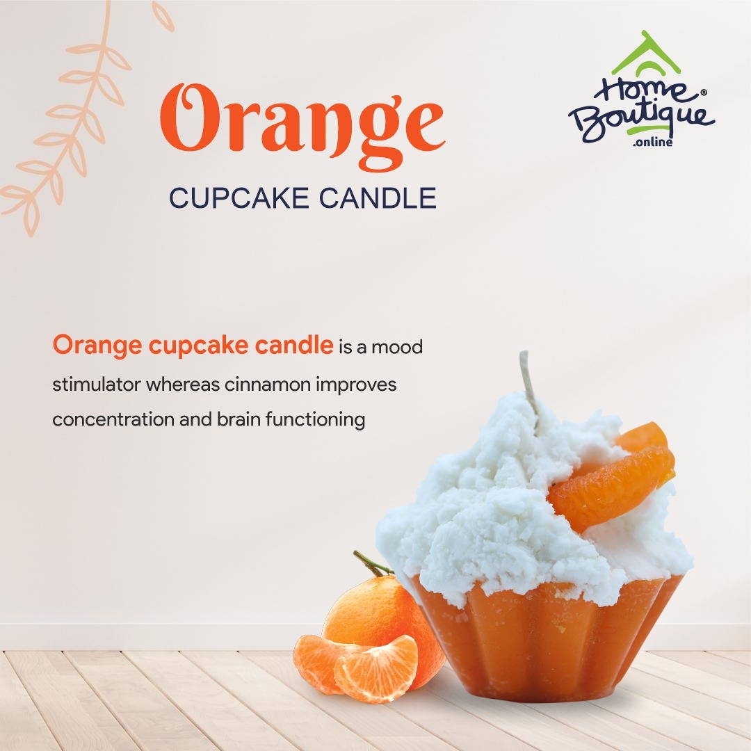 Orange Cupcake Candle - Image 3